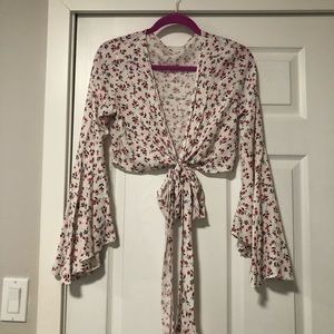 12th Tribe Floral Wrap Top